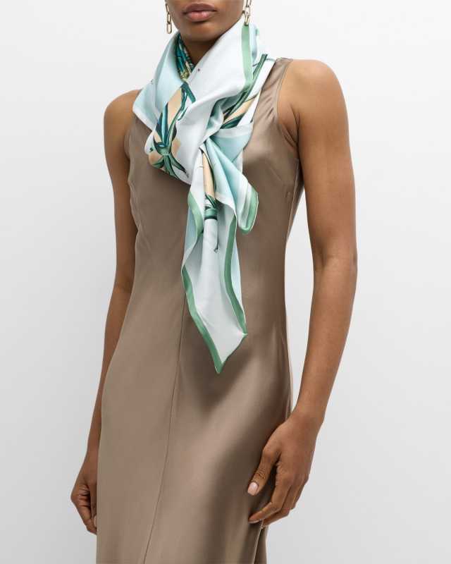Valentina Double-Sided Floral Silk Scarf