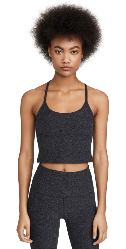 Beyond Yoga Spacedye Slim Racerback Cropped Tank Black/Charcoal