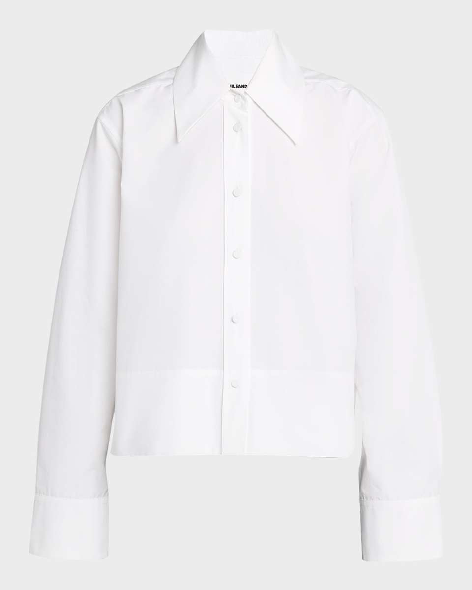 Collared Long-Sleeve Boxy Shirt