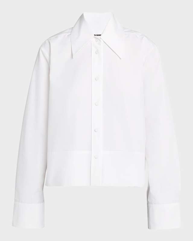 Collared Long-Sleeve Boxy Shirt