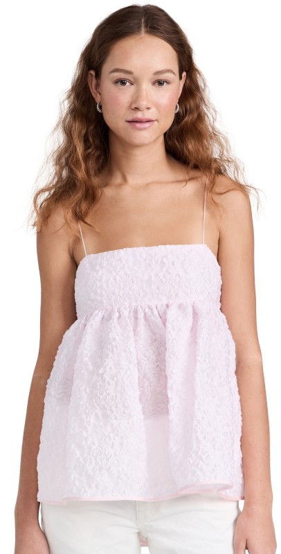 Cecilie Bahnsen Veronica Top Grasmere Matelasse Rosewater Rosewater