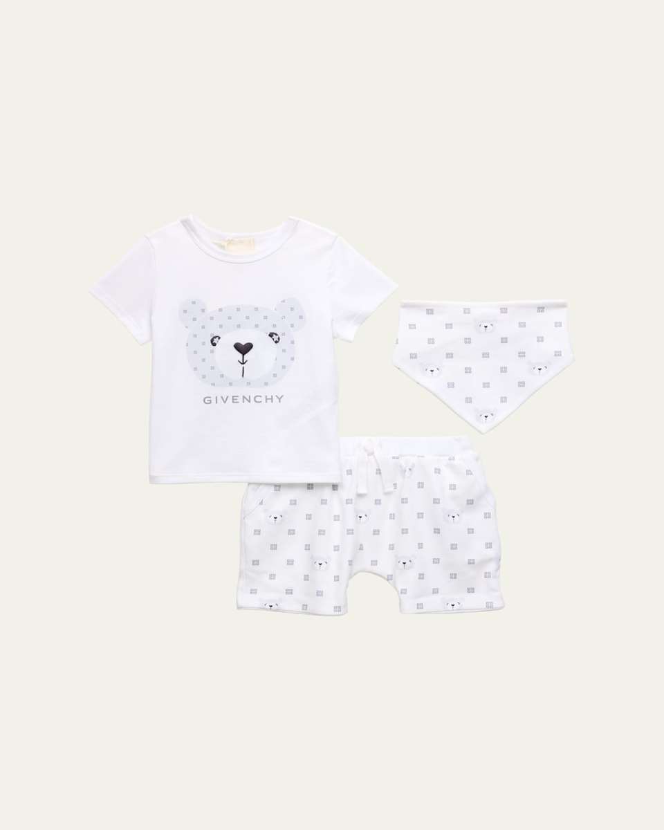 Boy's 4G Teddy Graphic T-Shirt Set, Size 1M-18