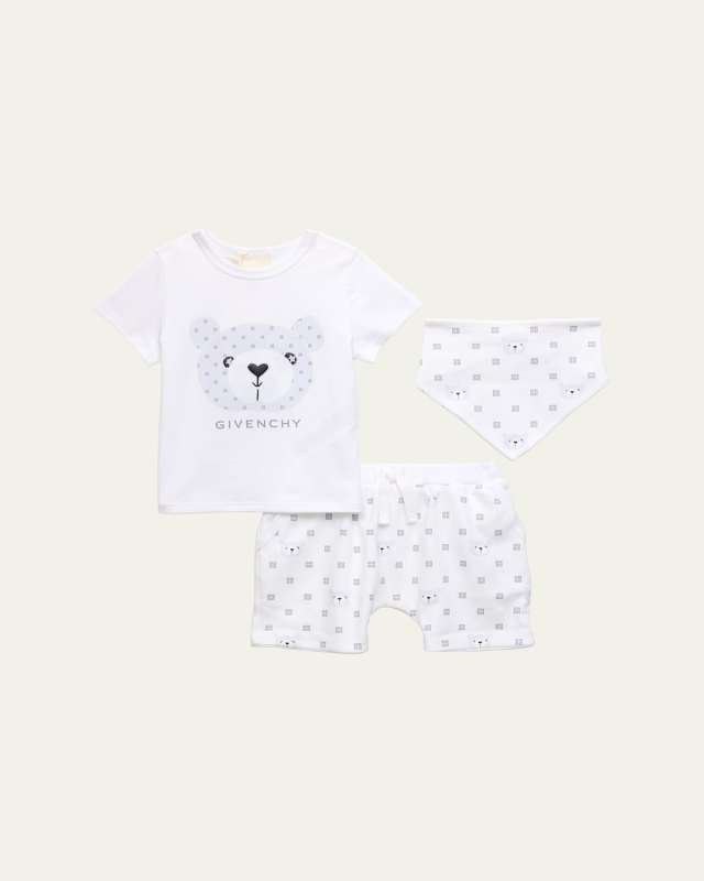 Boy's 4G Teddy Graphic T-Shirt Set, Size 1M-18