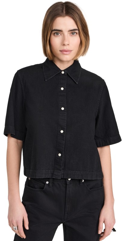 Closed Short Sleeve Denim Shirt Black