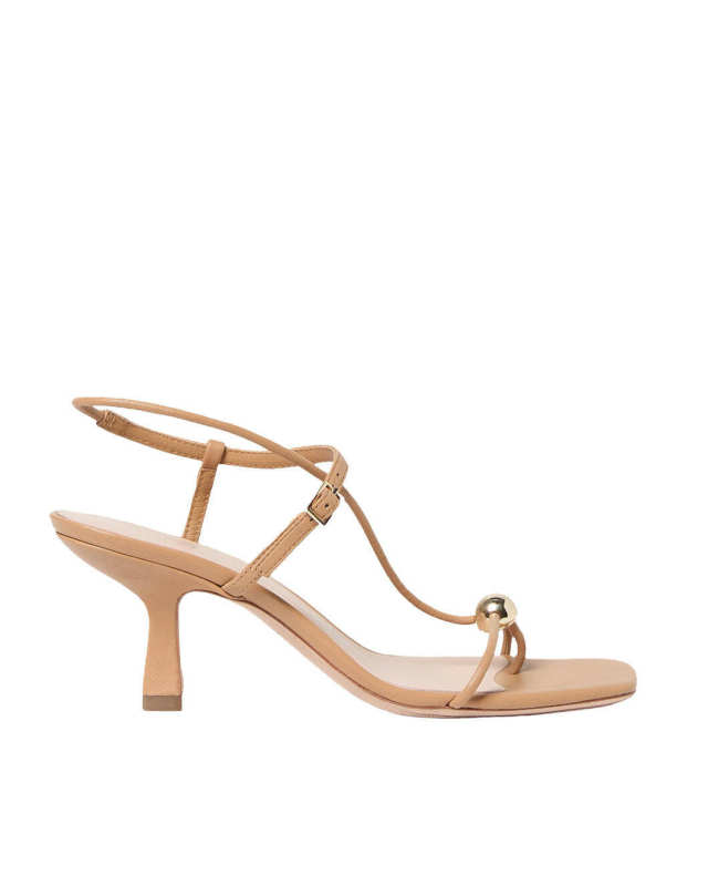 Triana Dune Leather Mid-Heel Sandal
