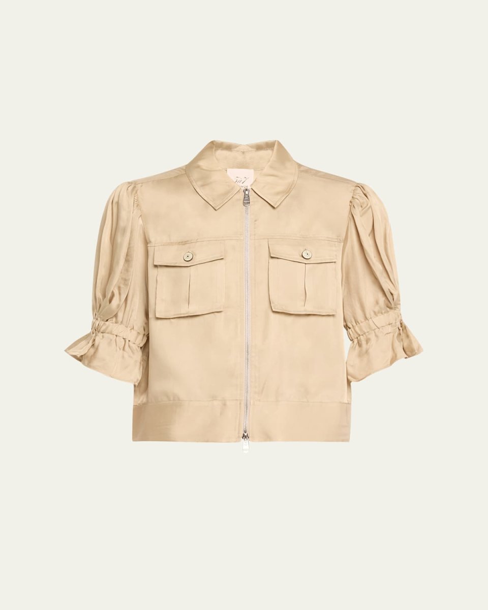 Holly Short-Sleeve Sateen Jacket