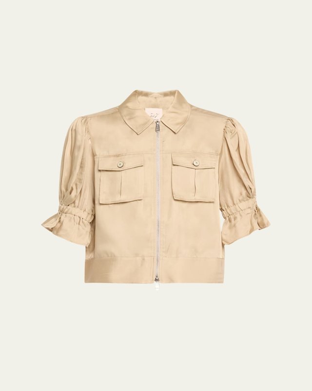Holly Short-Sleeve Sateen Jacket