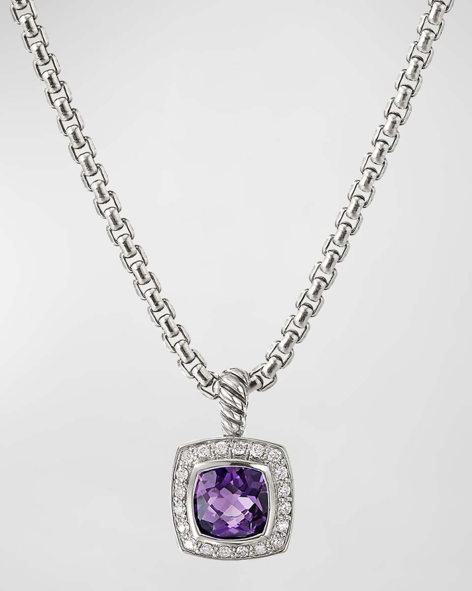 Petite Albion Necklace with Gemstone and Diamonds