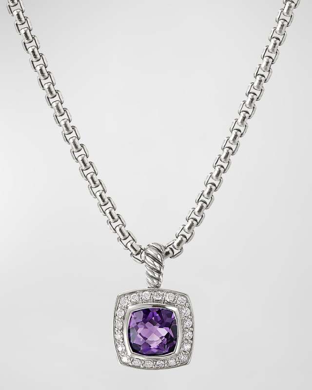 Petite Albion Necklace with Gemstone and Diamonds