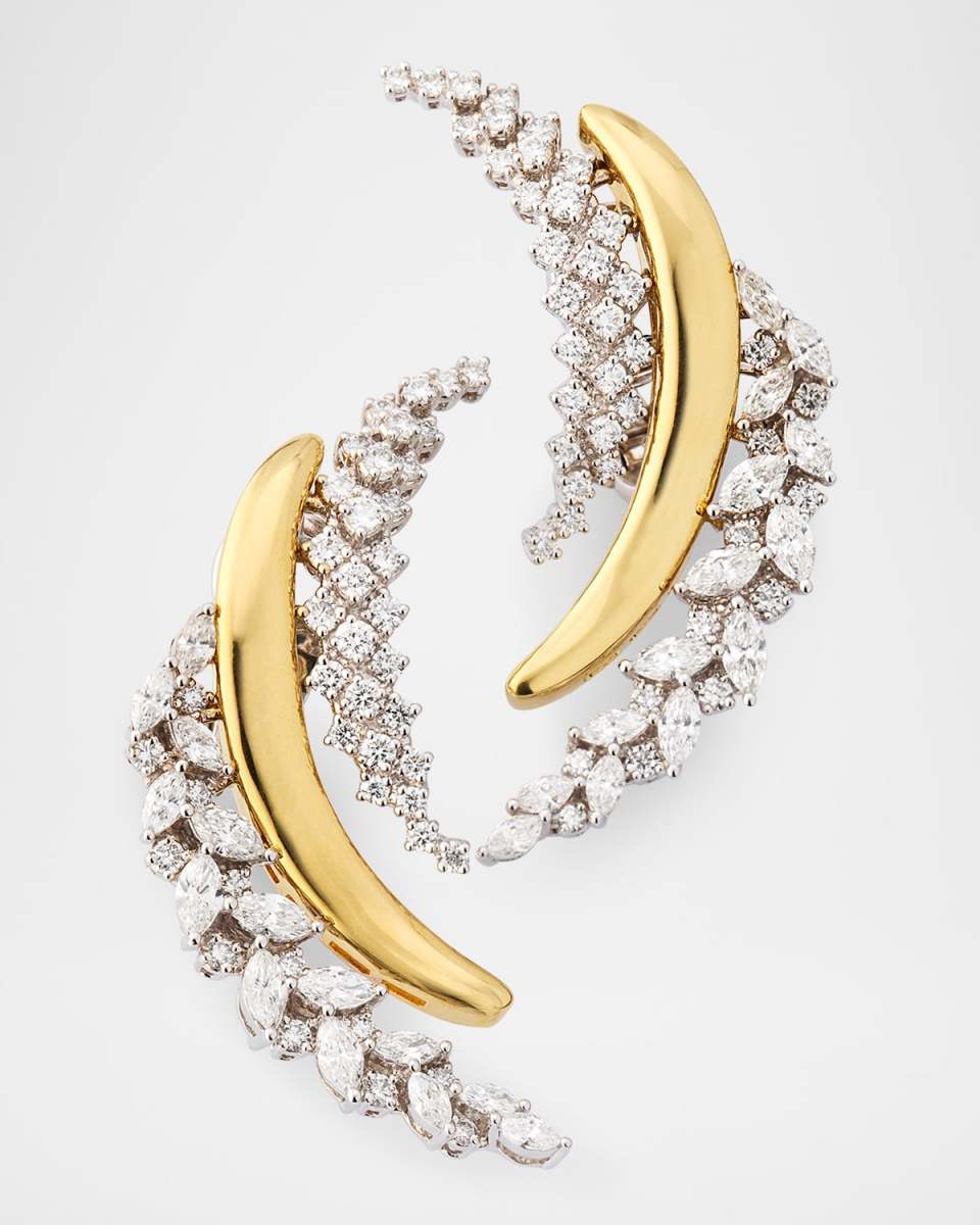 Golden Strada 18K Yellow and White Gold Diamond Earrings