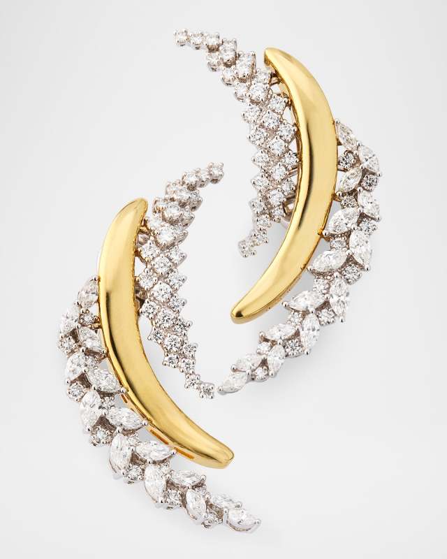 Golden Strada 18K Yellow and White Gold Diamond Earrings