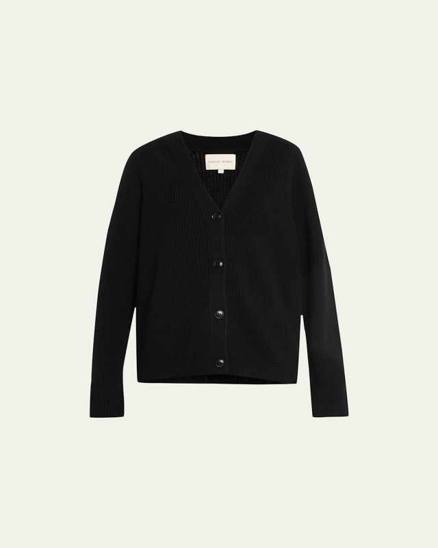 Leka V-Neck Ribbed Cashmere Cardigan