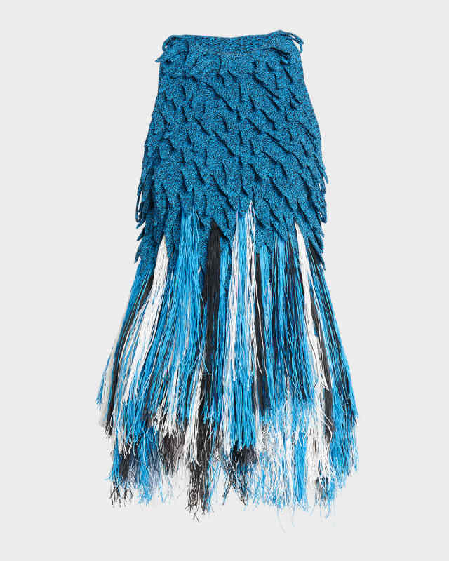 Sleeveless Fringe Empire-Waist Textured Knit Top