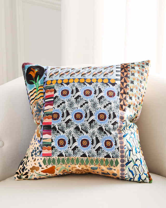 Bohemian Rapsody Mosaique Decorative Pillow, 20" Square