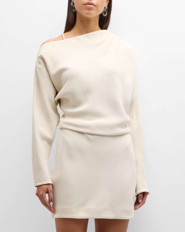 Holly Crepe Long-Sleeve Mini Dress