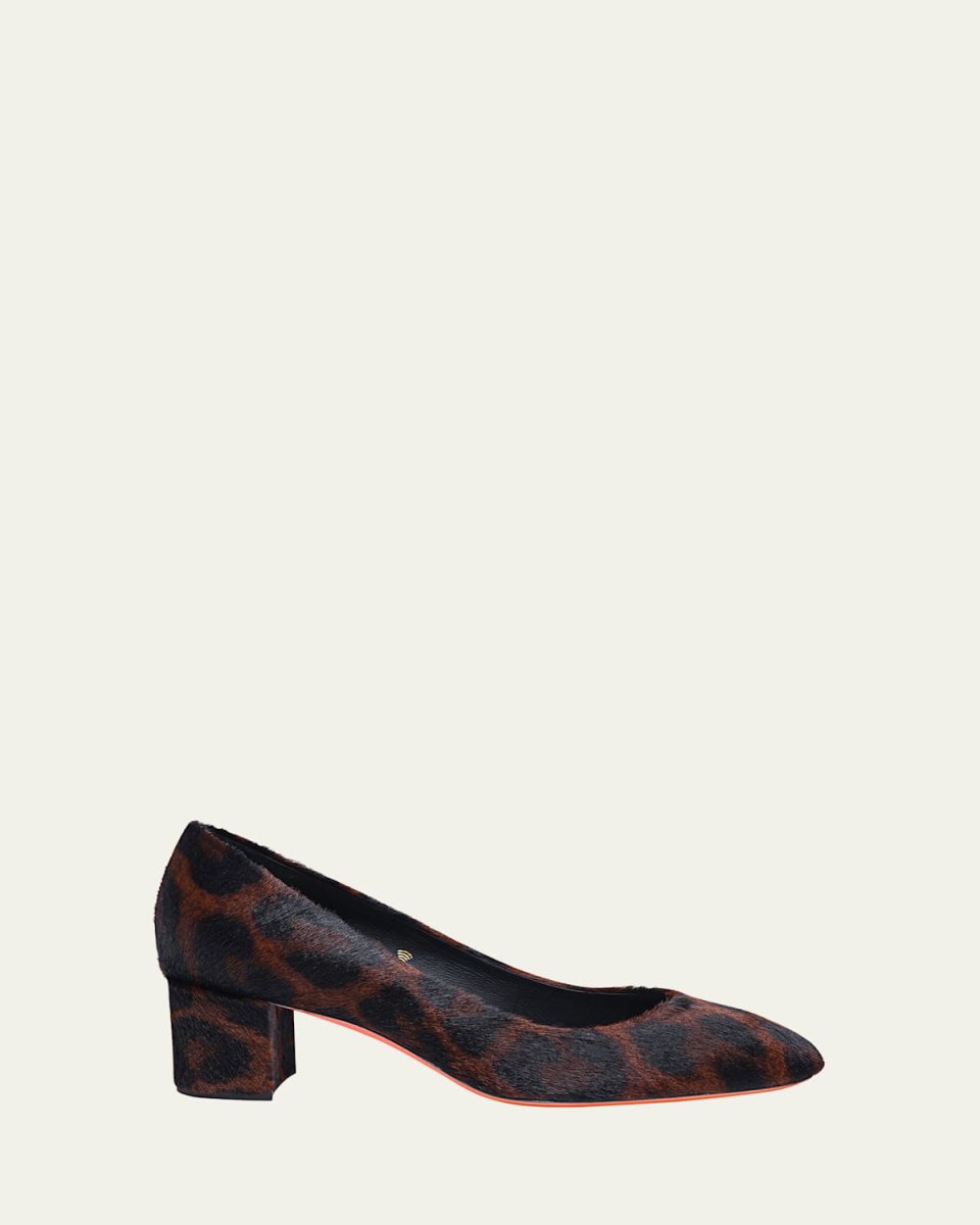 Flight Calf Hair Block-Heel Pumps