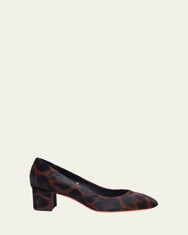 Flight Calf Hair Block-Heel Pumps