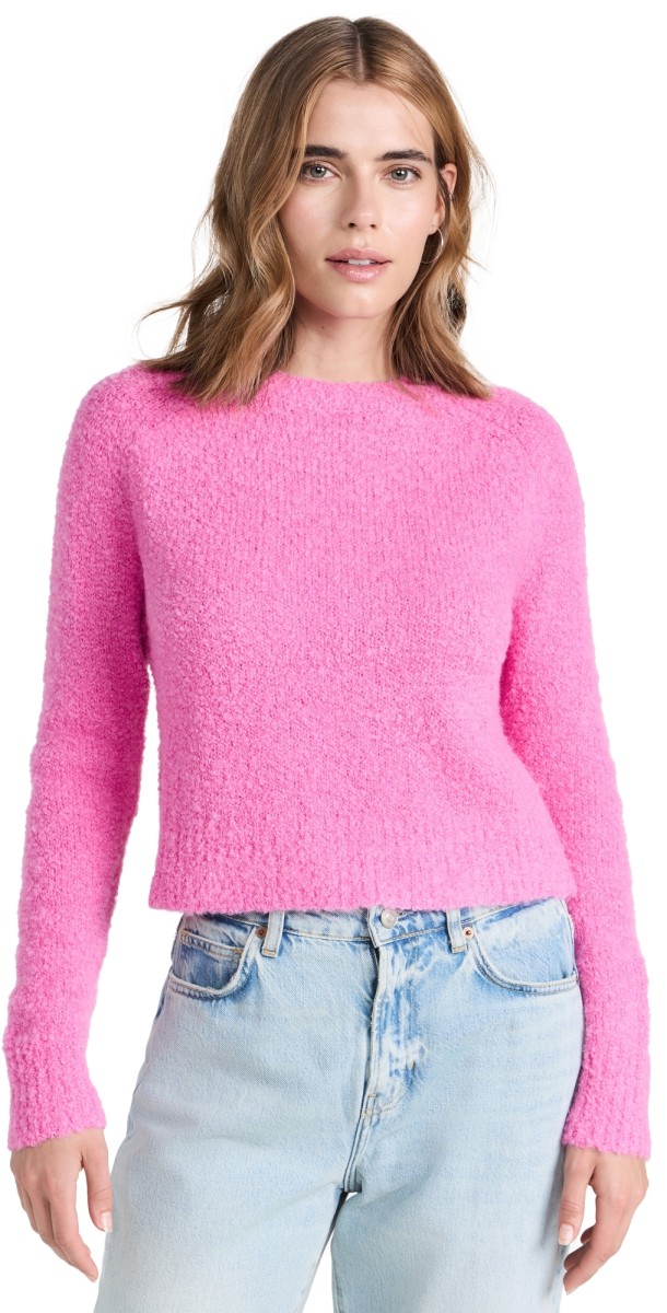 Apiece Apart Elle Textured Crew Sweater Rose