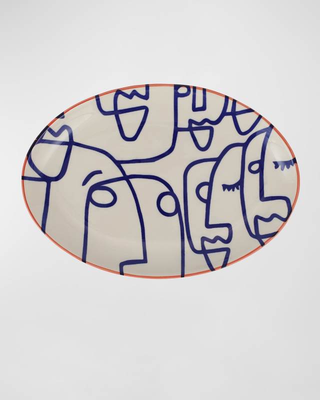 Moda Faces Oval Platter