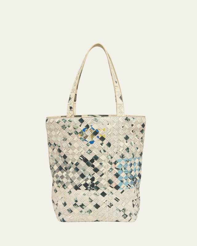 Small Newspaper-Print Tote Bag