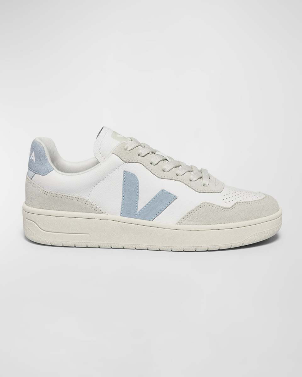 V-90 Mixed Leather Low-Top Sneakers