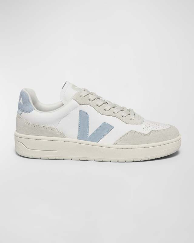 V-90 Mixed Leather Low-Top Sneakers