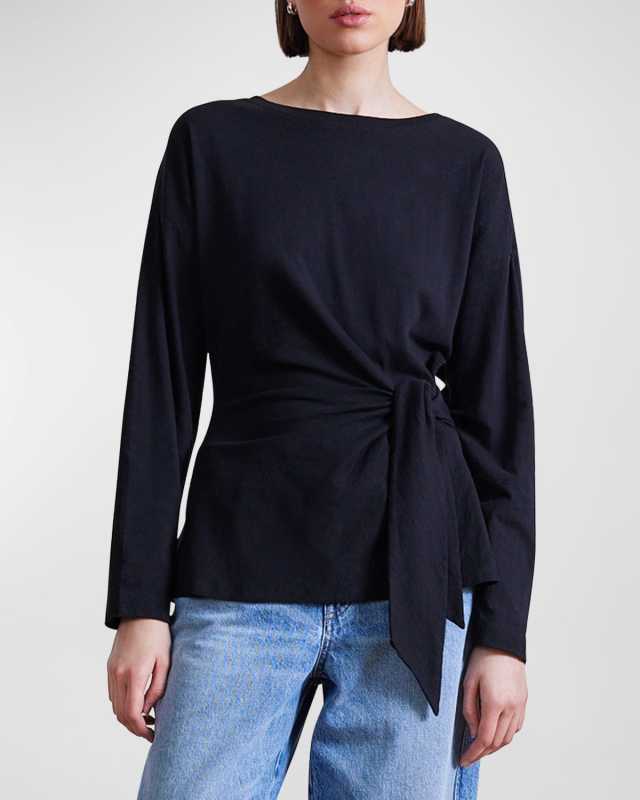 Vanina Tie-Waist Organic Cotton Top