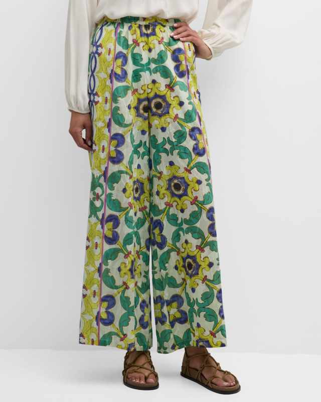 Corvina Printed Wide-Leg Pants