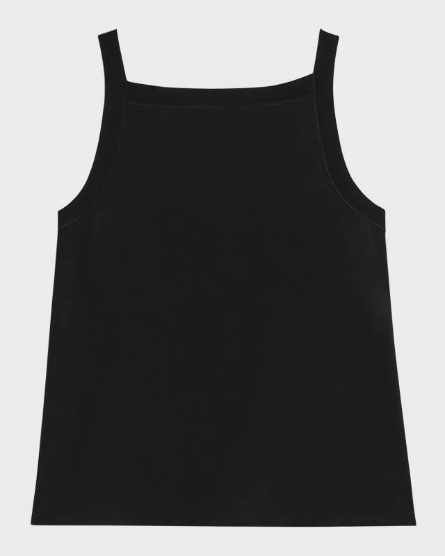 Square-Neck Rib-Trim Tank Top