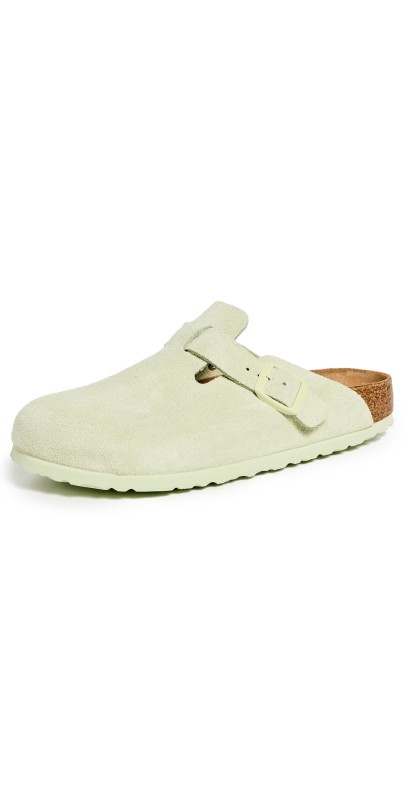 Birkenstock Boston Soft Footbed Clogs Faded Lime