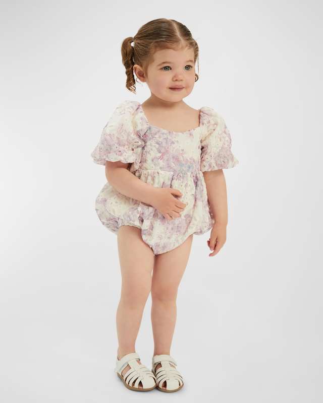 Girl's Ellory Open Back Bubble Romper, Size Newborn-18