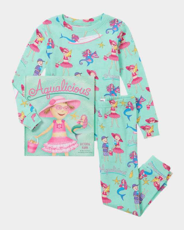 Kid's Aqualicious Book & Pajama Gift Set, Size 2-10