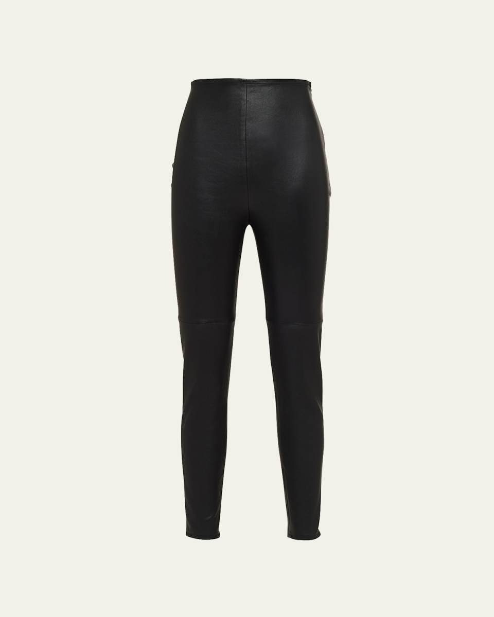 Leather Slim-Leg Leggings