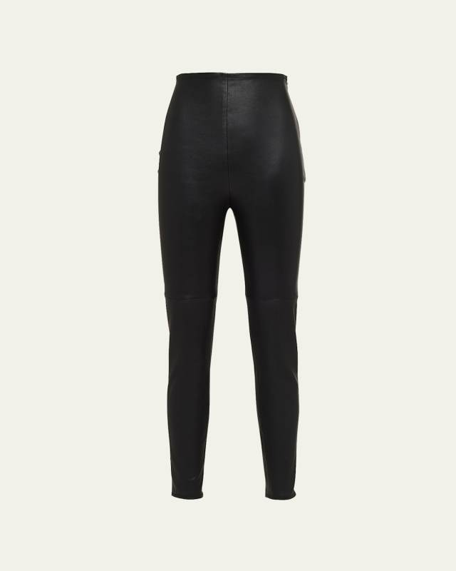 Leather Slim-Leg Leggings