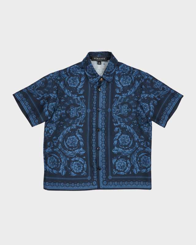 Boy's Barocco Foulard Short-Sleeve Shirt, Size 8-14