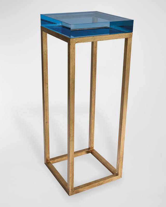 Drake Acrylic & Gold Leaf Accent Table