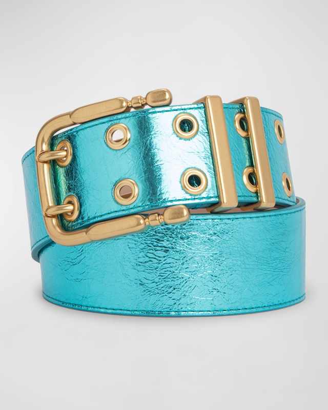 Duo Metallic Leather Belt