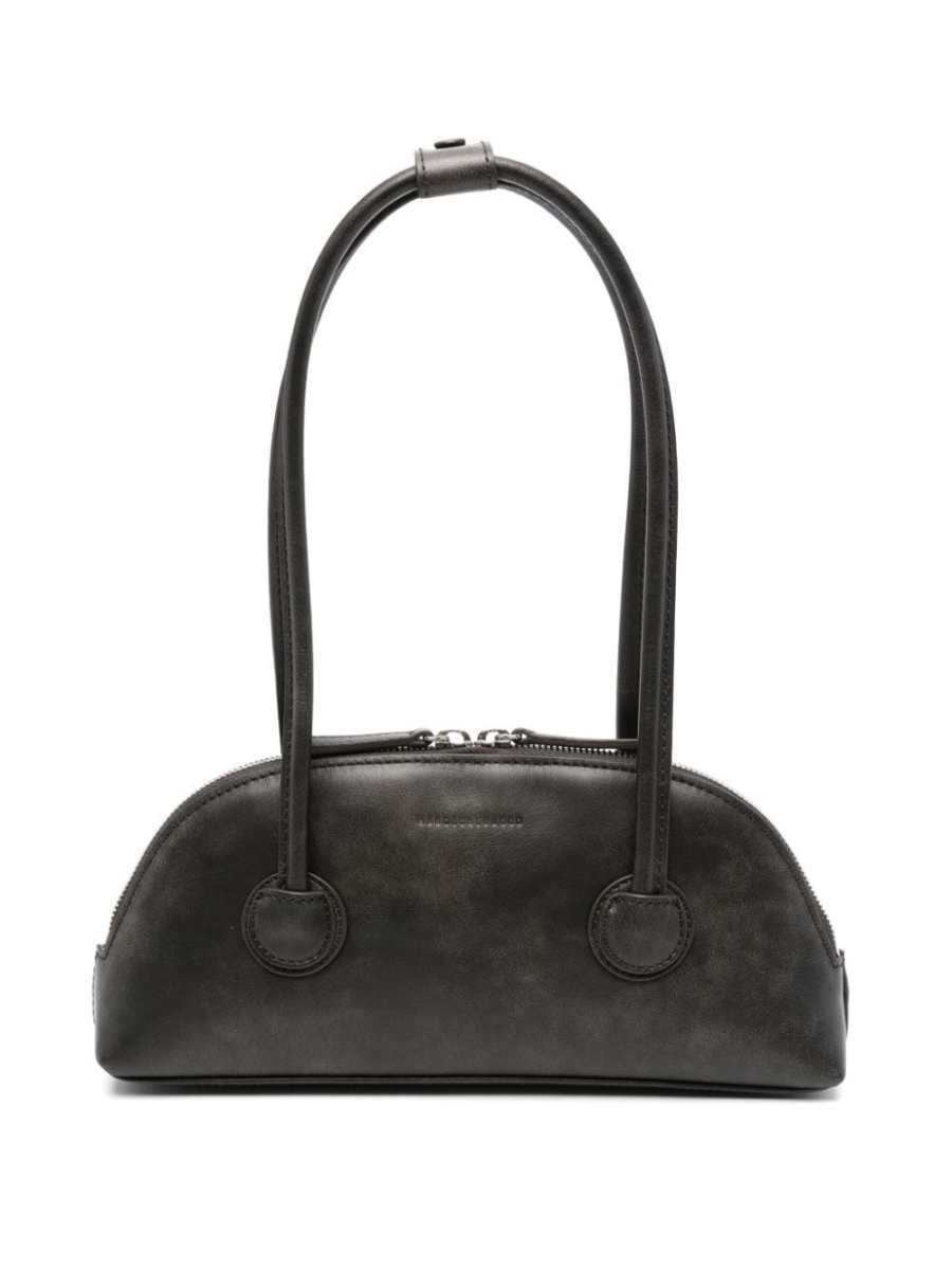 logo-debossed leather shoulder bag