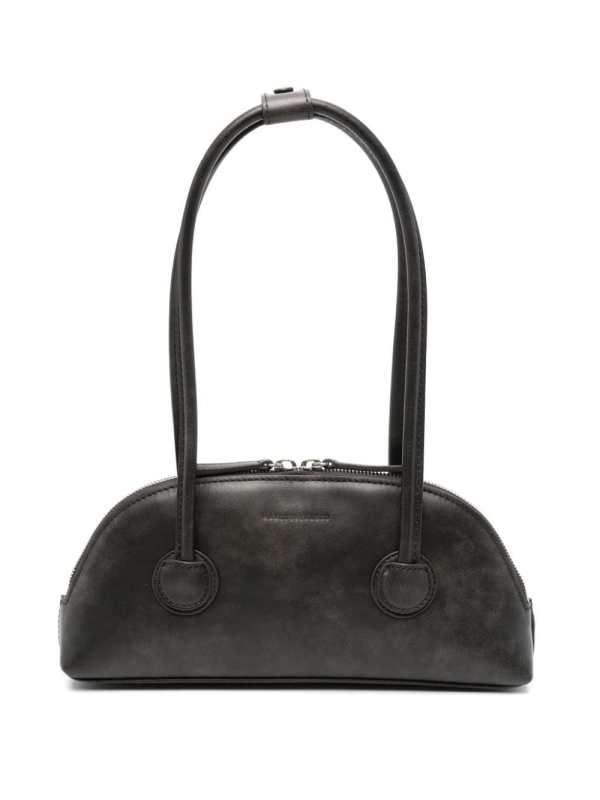 logo-debossed leather shoulder bag