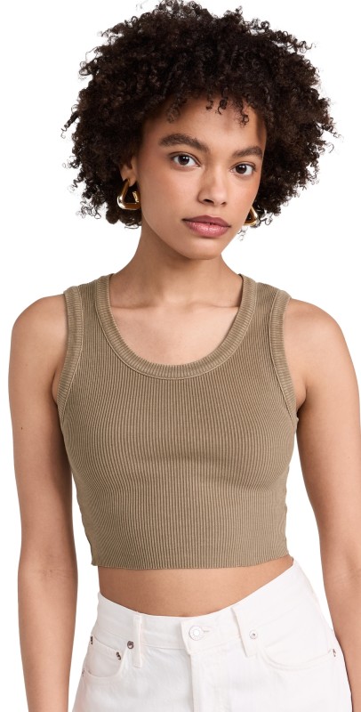 AGOLDE Cropped Poppy Tank Bamboo