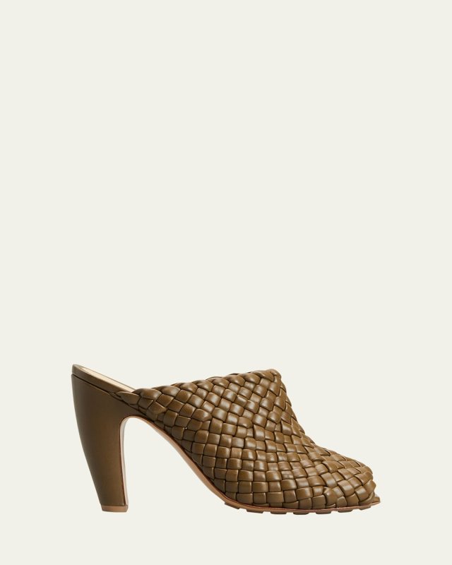 Lido Weave Peep-Toe Mule Sandals