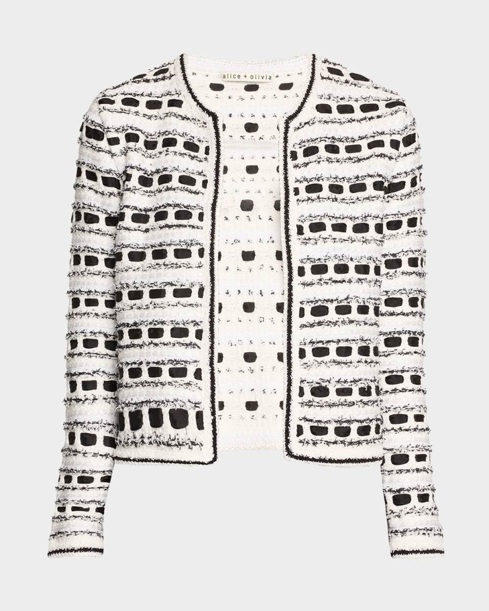 Marjorie Textured Tweed Stitch Cardigan Jacket