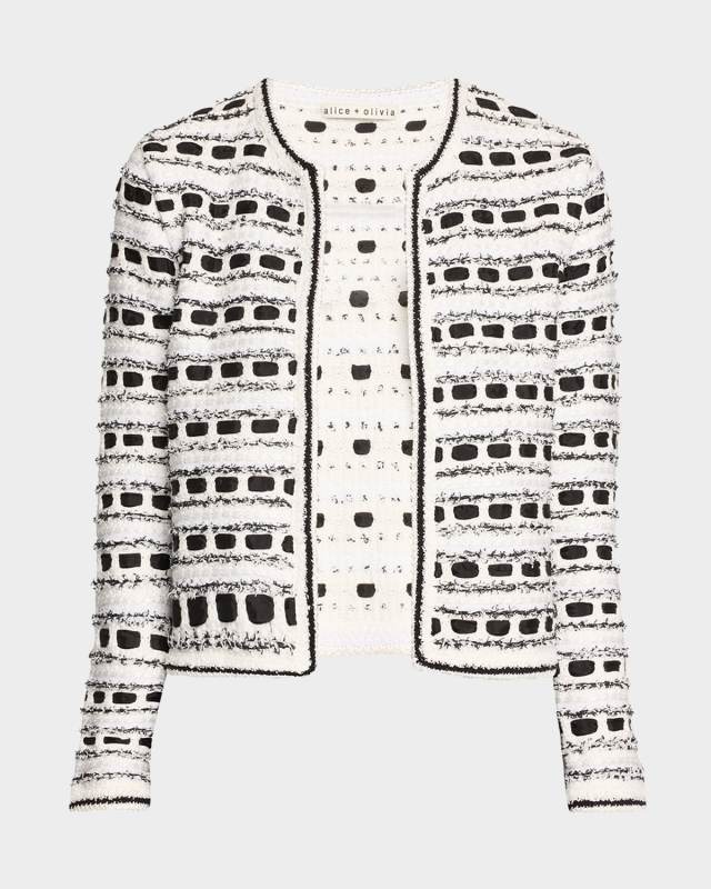 Marjorie Textured Tweed Stitch Cardigan Jacket