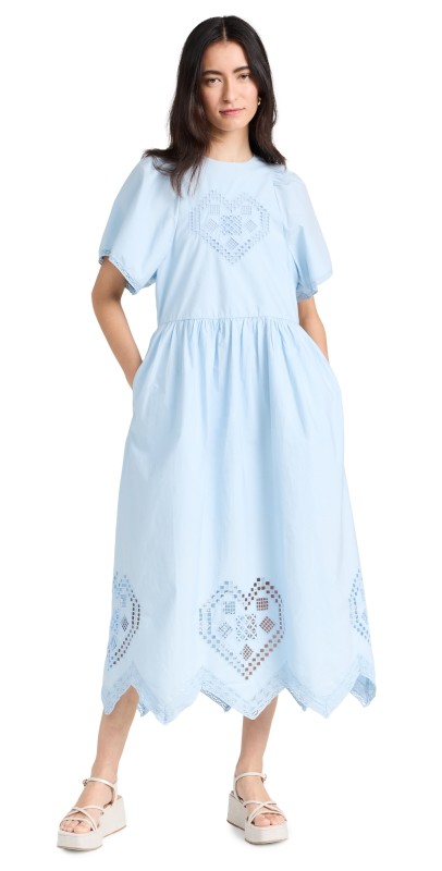 RHODE Darby Dress Sky Heart Eyelet
