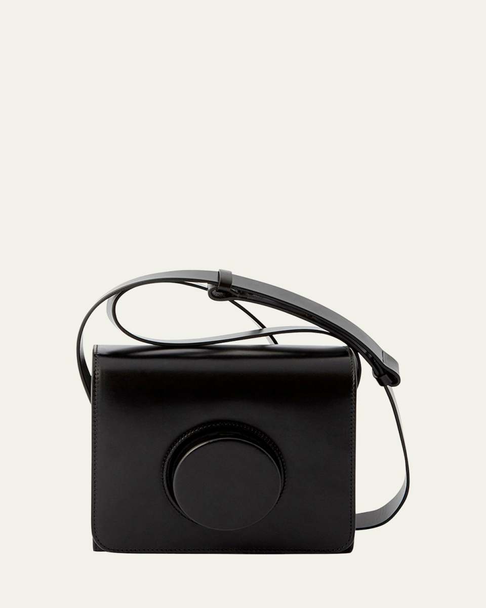 Flap Leather Camera Crossbody Bag