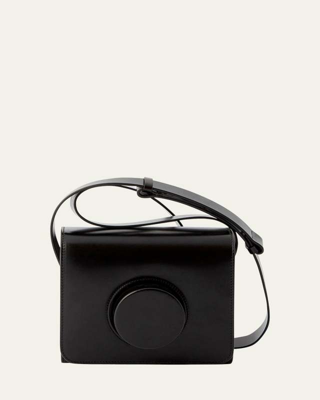 Flap Leather Camera Crossbody Bag