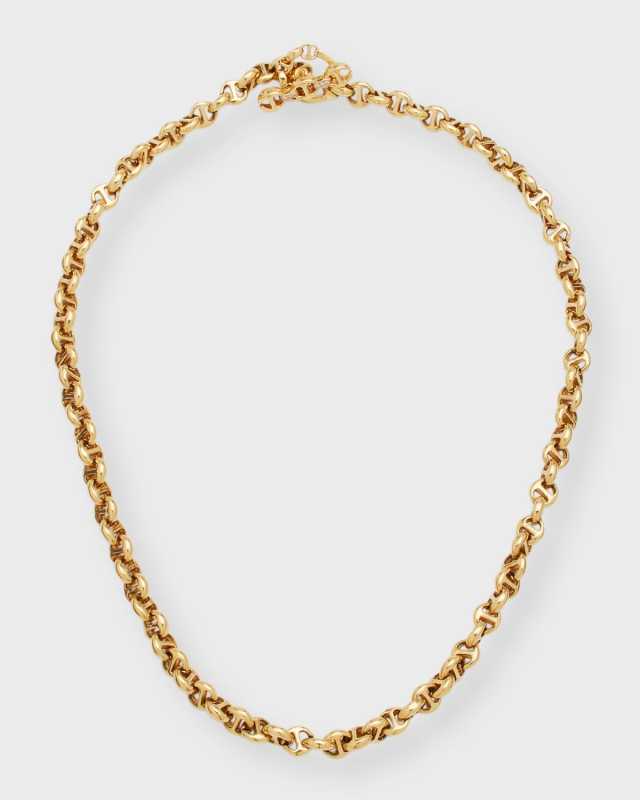 18K Yellow Gold 5mm Necklace with Diamond Toggle