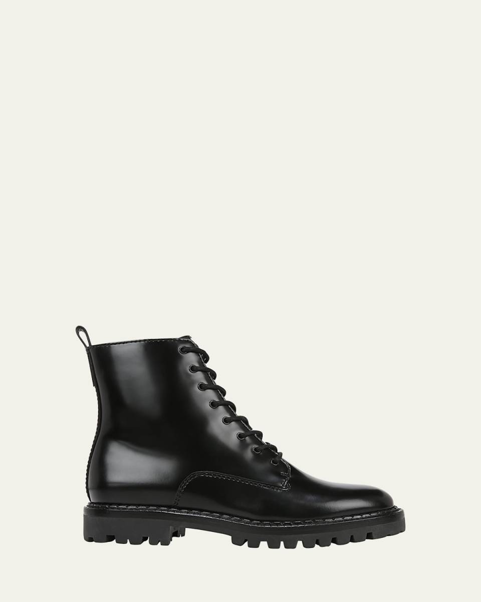 Cabria Calfskin Lace-Up Combat Boots