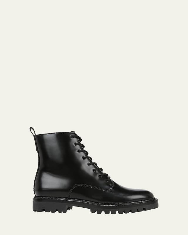 Cabria Calfskin Lace-Up Combat Boots