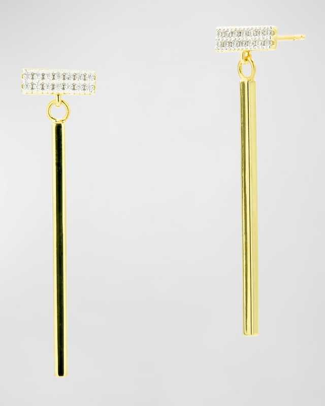 Horizontal Pave Bar Drop Earrings